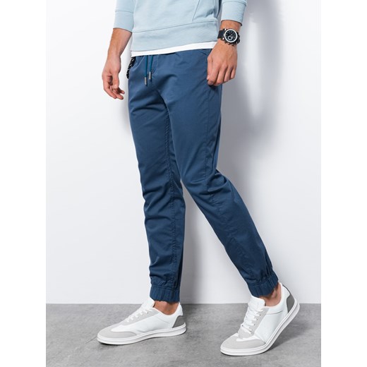 Spodnie męskie joggery - niebieskie P908 XXL ombre