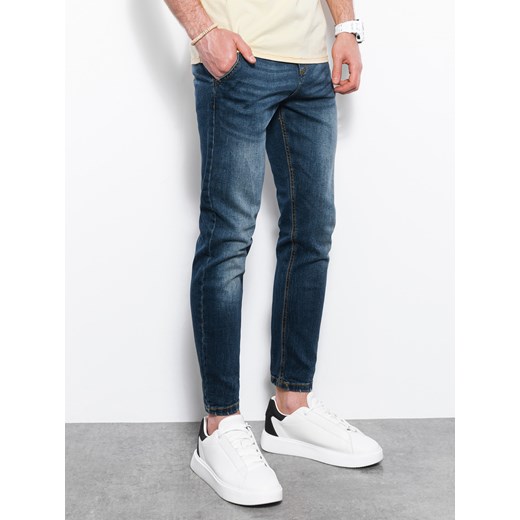 Spodnie męskie jeansowe SLIM FIT - niebieskie V2 P1077 M ombre