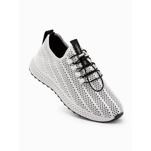 Buty męskie sneakersy z siateczki - białe V7 OM-FOKS-0117 43 ombre
