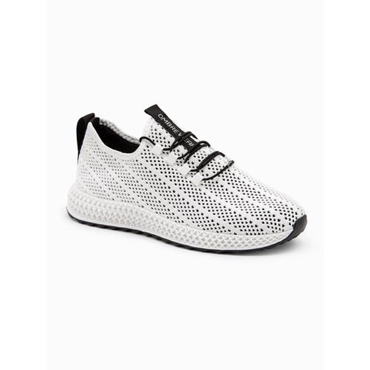 Buty męskie sneakersy z siateczki - białe V7 OM-FOKS-0117 41 ombre