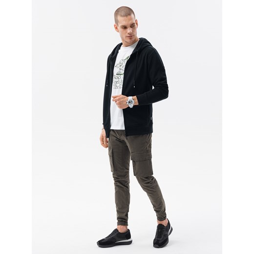 Bluza męska rozpinana z kapturem - czarna V3 B1157 XL ombre