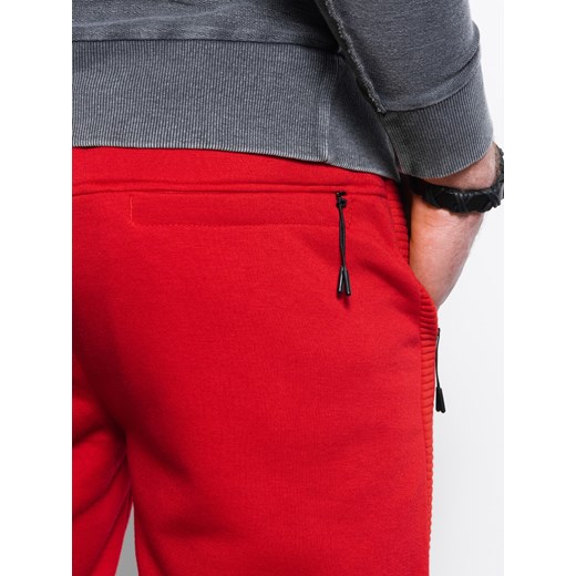 Spodnie męskie dresowe joggery - czerwone V6 P920 L ombre okazyjna cena