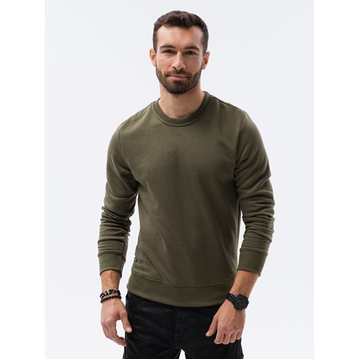 Bluza męska bez kaptura BASIC - oliwkowa V12 B978 M ombre