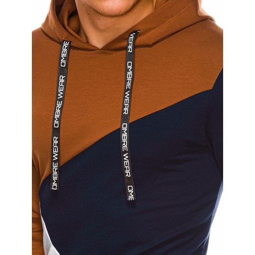 Bluza męska z kapturem - granatowa/brązowa B1050 XL ombre promocyjna cena
