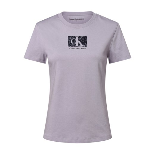 Calvin Klein Jeans T-shirt damski Kobiety Bawełna bzowy nadruk XS promocyjna cena vangraaf