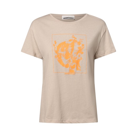 ARMEDANGELS T-shirt damski Kobiety Bawełna taupe nadruk ze sklepu vangraaf w kategorii Bluzki damskie - zdjęcie 159081145