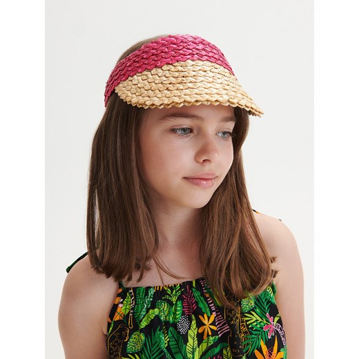 Reserved - Pleciony daszek na opasce - fuksja ze sklepu Reserved w kategorii Czapki dziecięce - zdjęcie 159091286