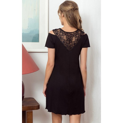 Koszula nocna w kolorze czarnym Naomi, Kolor czarny, Rozmiar S, Eldar ze sklepu Intymna w kategorii Koszule nocne - zdjęcie 159092035