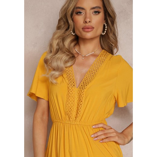 Sukienka Renee maxi boho z krótkimi rękawami oversize
