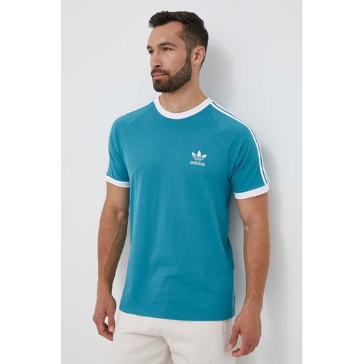 adidas Originals t-shirt bawełniany kolor turkusowy z aplikacją ze sklepu ANSWEAR.com w kategorii T-shirty męskie - zdjęcie 159097957
