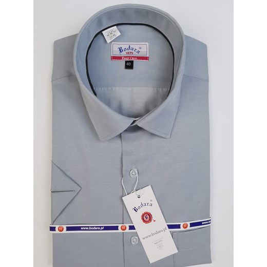 Bodara koszula szara  z krótkim rękawem  męska Regular Bodara 42 promocyjna cena ATELIER-ONLINE