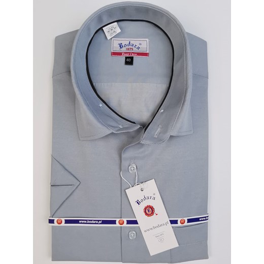 Bodara koszula szara  z krótkim rękawem  męska Regular Bodara 41 ATELIER-ONLINE okazyjna cena