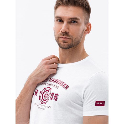 T-shirt męski Ombre bawełniany z napisami 