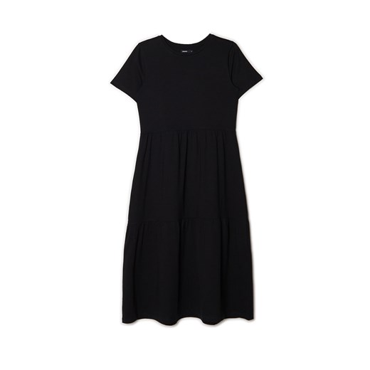 Cropp - Czarna sukienka midi - czarny ze sklepu Cropp w kategorii Sukienki - zdjęcie 159113139