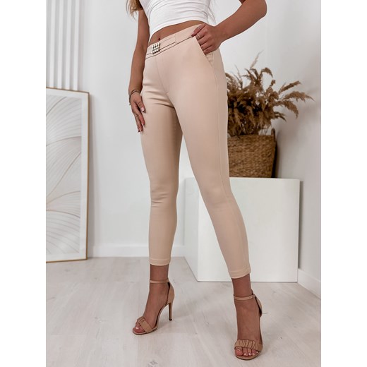 spodnie magorno beżowe m/38 ze sklepu UBRA w kategorii Spodnie damskie - zdjęcie 159117115