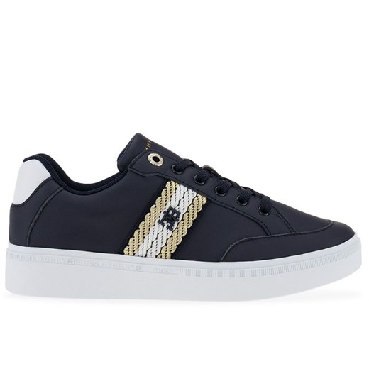 Buty Tommy Hilfiger Court Sneaker With Webbing FW0FW07106-DW6 - granatowe ze sklepu streetstyle24.pl w kategorii Trampki damskie - zdjęcie 159117358