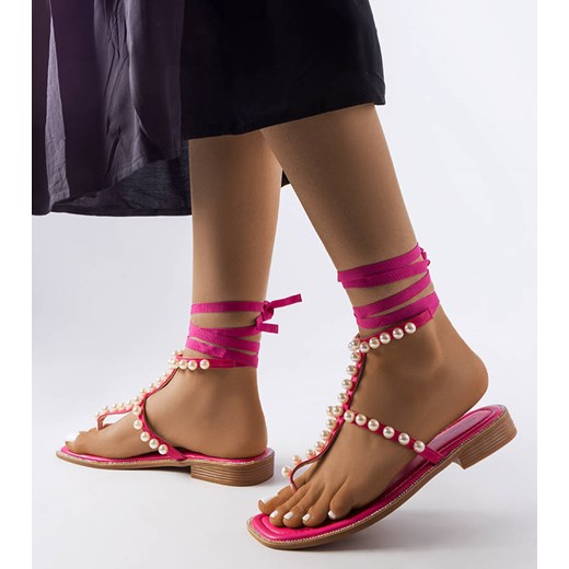 Różowe sandałki z perełkami Graystone ze sklepu gemre w kategorii Sandały damskie - zdjęcie 159120837