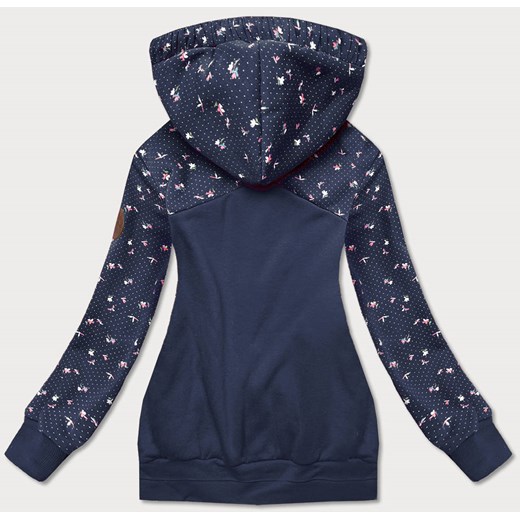 BLUZA DAMSKA Z KWIATUSZKAMI GRANATOWA (AMG828) Goodlookin.pl okazja goodlookin.pl