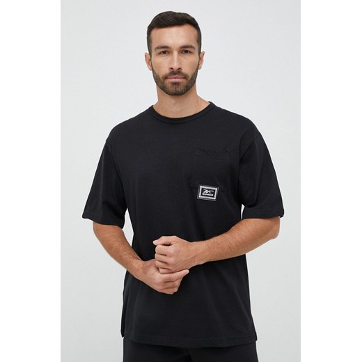 Reebok Classic t-shirt męski kolor czarny z nadrukiem HU2012-BLACK ze sklepu ANSWEAR.com w kategorii T-shirty męskie - zdjęcie 159161618