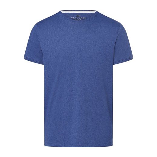 Nils Sundström T-shirt męski Mężczyźni błękit królewski marmurkowy ze sklepu vangraaf w kategorii T-shirty męskie - zdjęcie 159168515