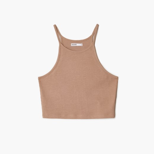 Cropp - Beżowy crop top - Beżowy Cropp M Cropp