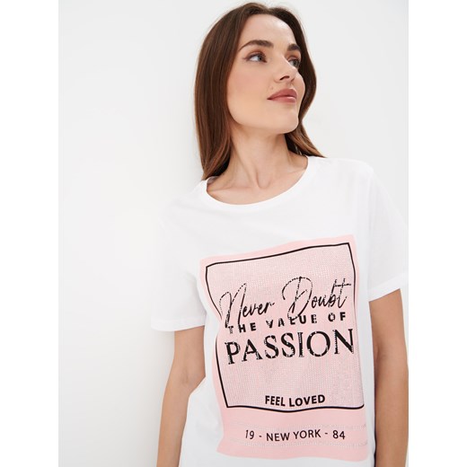 Mohito - T-shirt z nadrukiem - Biały Mohito XS Mohito