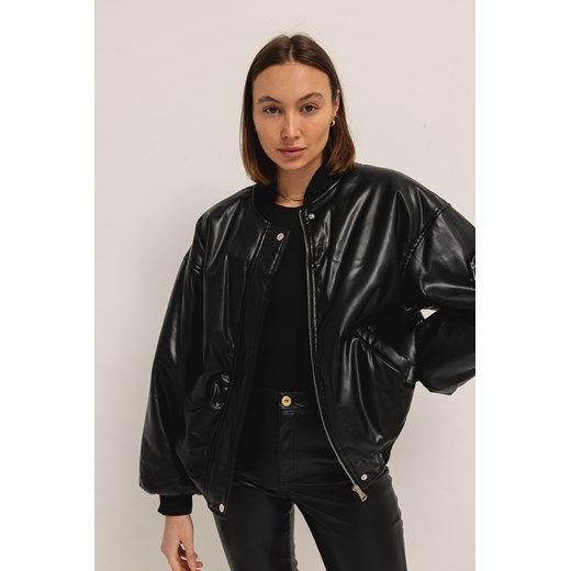 8118 Kurtka Bomber Eko Skóra : kolor - Czarny, rozmiar odzieży  - M/L Lorenzo M/L wyprzedaż Lorenzo