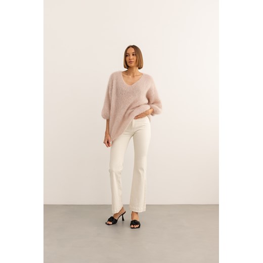 Maxwell Moherowy Sweter Pudrowy Róż Premium : kolor - Maxwell Moherowy Sweter Lorenzo UNI Lorenzo