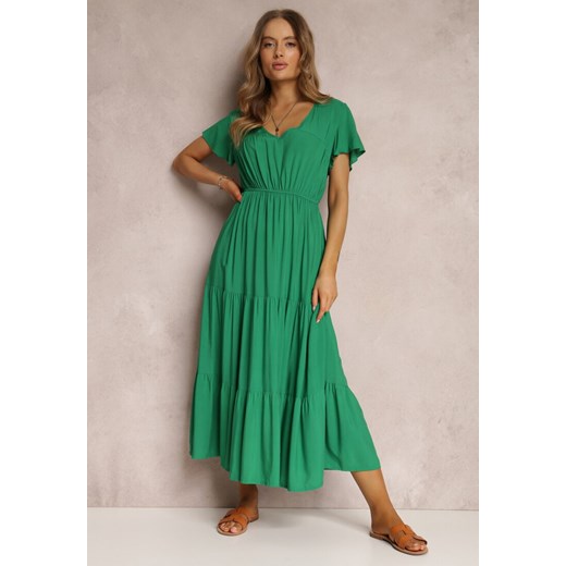 Zielona Sukienka z Wiskozy Jonmy ze sklepu Renee odzież w kategorii Sukienki - zdjęcie 159194359