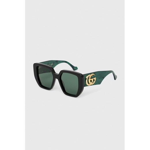 Gucci okulary przeciwsłoneczne damskie kolor zielony Gucci 54 ANSWEAR.com promocyjna cena