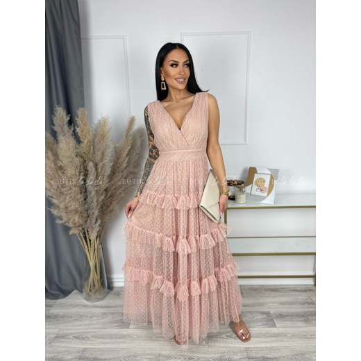 Sukienka maxi pudrowa Andromeda Butik Lalala S butiklalala
