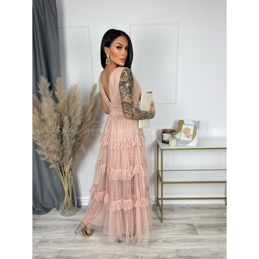 Sukienka maxi pudrowa Andromeda Butik Lalala S butiklalala