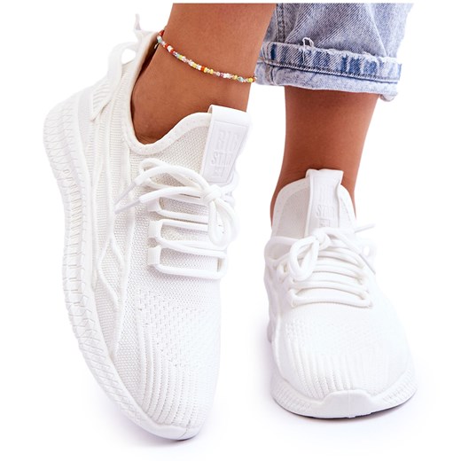 Buty sportowe damskie BIG STAR sneakersy białe bez zapięcia płaskie 