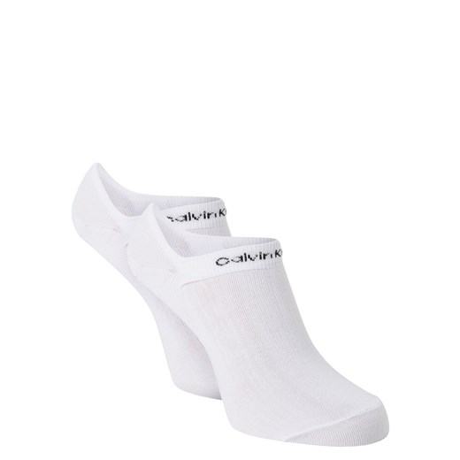 Calvin Klein Damskie skarpety do obuwia sportowego pakowane po 2 szt. Kobiety Sztuczne włókno biały jednolity ze sklepu vangraaf w kategorii Skarpetki damskie - zdjęcie 159244397