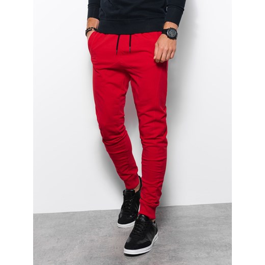 Spodnie męskie dresowe joggery - czerwone V5 P952 M okazja ombre