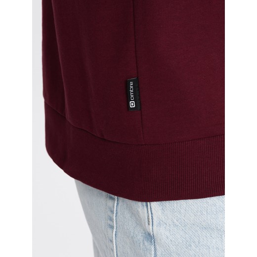 Bluza męska z lampasem - burgundowa V5 B1279 ze sklepu ombre w kategorii Bluzy męskie - zdjęcie 159246705