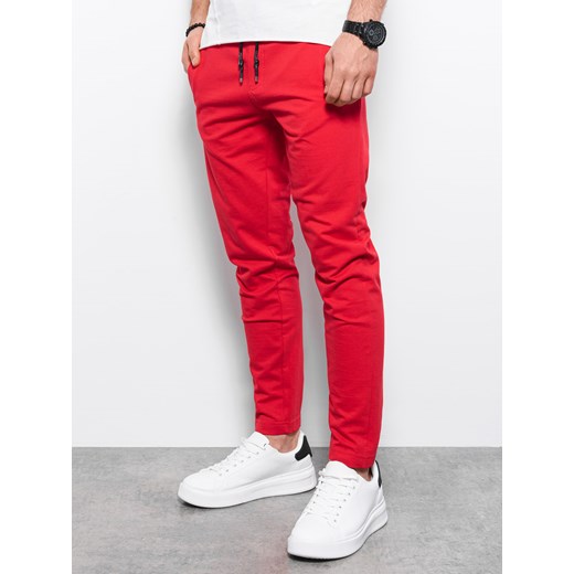Spodnie męskie dresowe - czerwone V5 P950 M wyprzedaż ombre