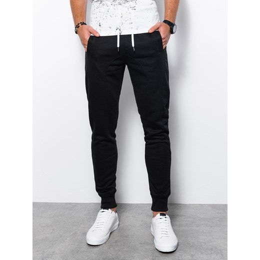Spodnie męskie dresowe JOGERRY - czarne V1 OM-PABS-0134 ze sklepu ombre w kategorii Spodnie męskie - zdjęcie 159248587