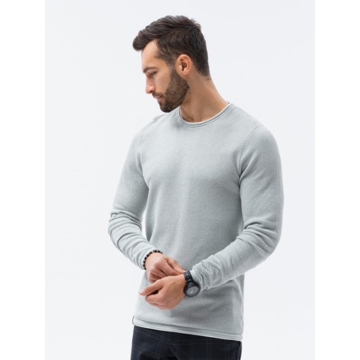 Sweter męski - jasnoszary V11 E121 ze sklepu ombre w kategorii Swetry męskie - zdjęcie 159250909