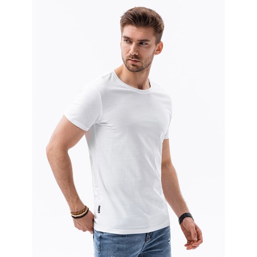 T-shirt męski bawełniany BASIC - biały V4 S1370 ze sklepu ombre w kategorii T-shirty męskie - zdjęcie 159251096
