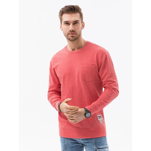 Bluza męska bez kaptura - czerwona V3 B1149 M promocja ombre