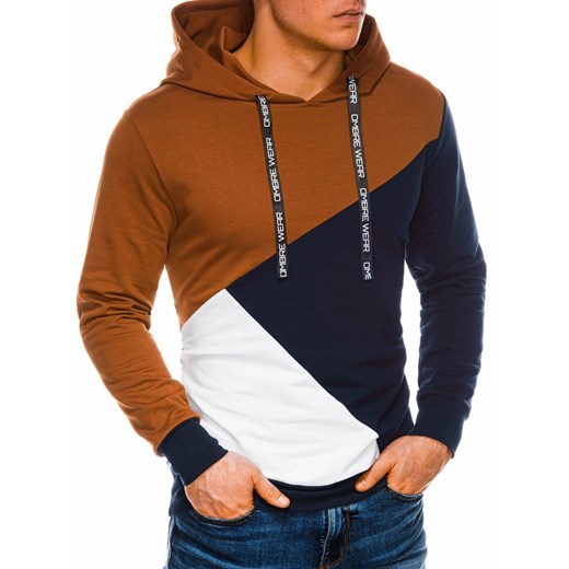 Bluza męska z kapturem - granatowa/brązowa B1050 XL promocja ombre