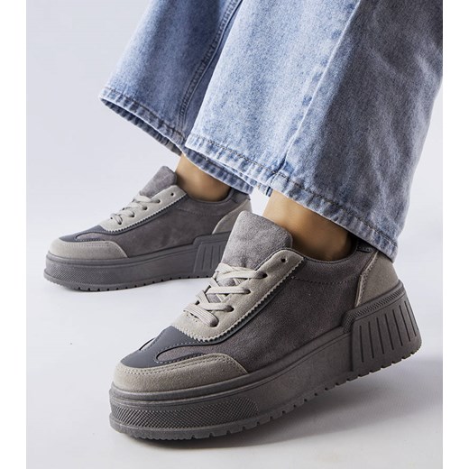 Buty sportowe damskie Gemre sneakersy sznurowane jesienne na platformie 