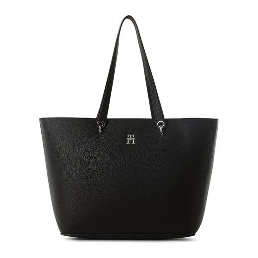 Tommy Hilfiger Damska torba shopper Kobiety Sztuczna skóra czarny jednolity ze sklepu vangraaf w kategorii Torby Shopper bag - zdjęcie 159257877