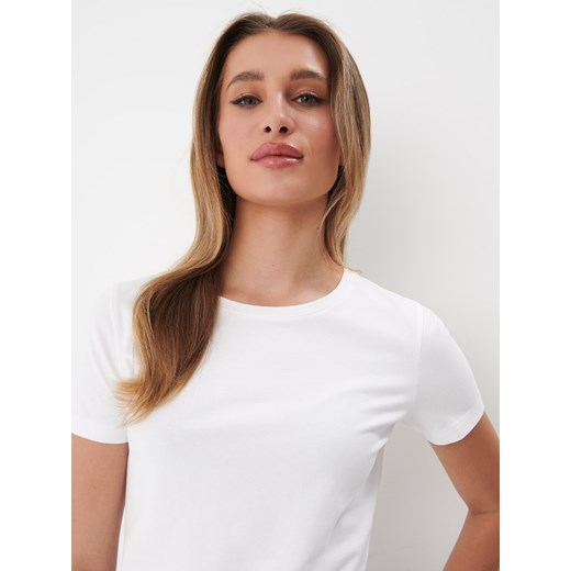 Mohito - Biały t-shirt z bawełny - Biały Mohito M Mohito