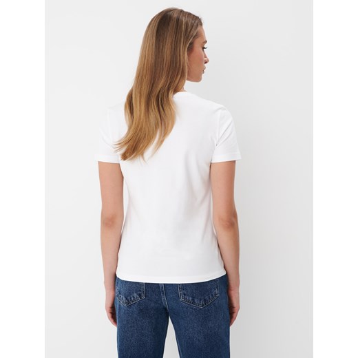 Mohito - Biały t-shirt z bawełny - Biały Mohito L Mohito