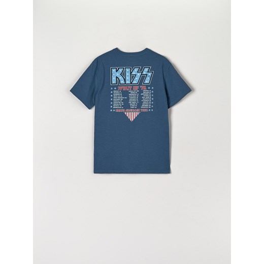 Sinsay - Koszulka z nadrukiem Kiss - Niebieski Sinsay XL Sinsay
