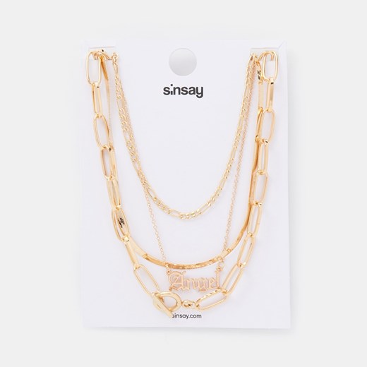 Sinsay - Naszyjniki 4 pack - Złoty Sinsay Jeden rozmiar okazja Sinsay