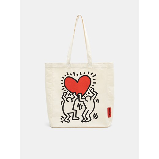 Sinsay - Torba Keith Haring - Kremowy Sinsay Jeden rozmiar Sinsay