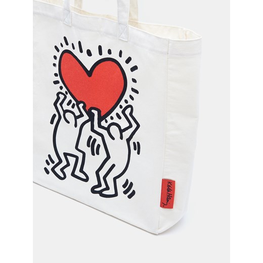 Sinsay - Torba Keith Haring - Kremowy Sinsay Jeden rozmiar Sinsay
